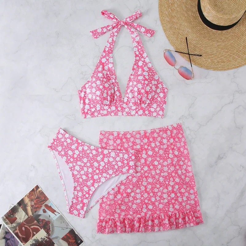 Floral Print Bikinis Triangle Swimwear Women Low Waist Bikini Set Sexy Swimsuit Two Piece Suits3 pcs Sets Biquini
Floral Print Bikinis Triangle Swimwear Women Low Waist Bikini Set Sexy Swimsuit Two Piece Suits3 pcs Sets Biquini
