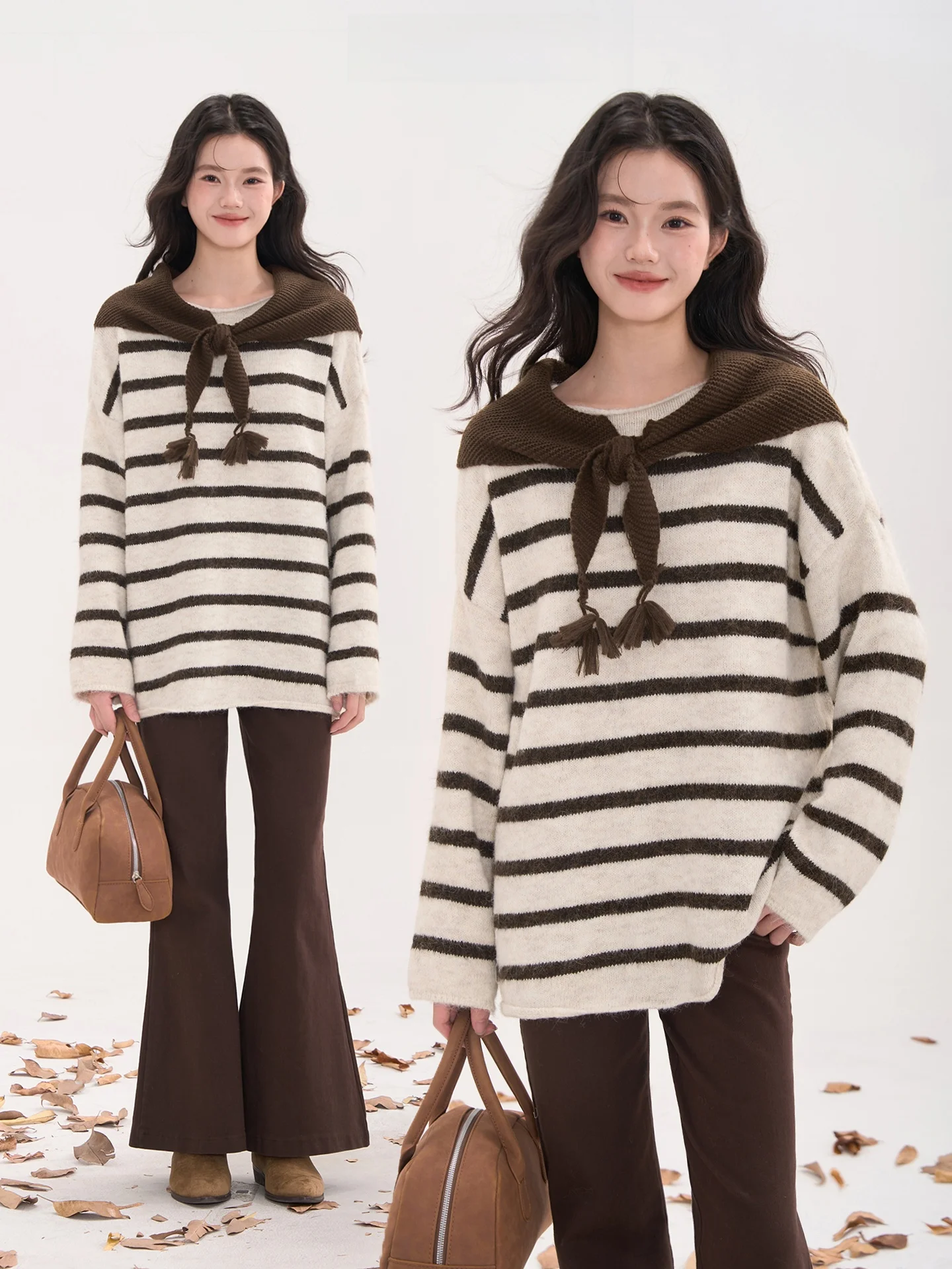 Женский вязаный комплект Heme 8: шапка, шарф, свитер свободного кроя с круглым вырезом и длинными рукавами, в полоску, из смесовой шерсти, для осени
Женский вязаный комплект Heme 8: шапка, шарф, свитер свободного кроя с круглым вырезом и длинными рукавами, в полоску, из смесовой шерсти, для осени