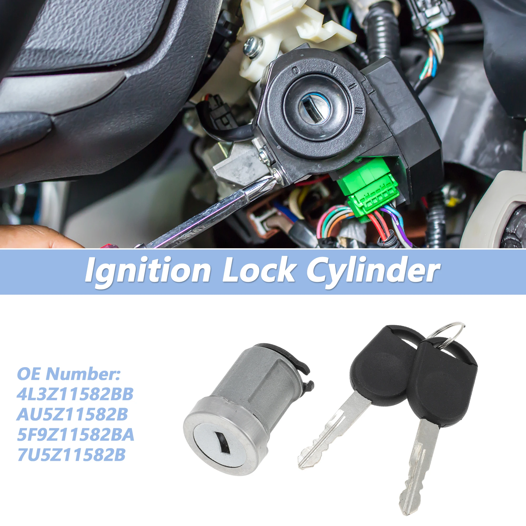 UXCELL No.4L3Z11582BB Ignition Lock Cylinder for Ford F150 2004-2020 with 2 Keys Set
UXCELL No.4L3Z11582BB Ignition Lock Cylinder for Ford F150 2004-2020 with 2 Keys Set