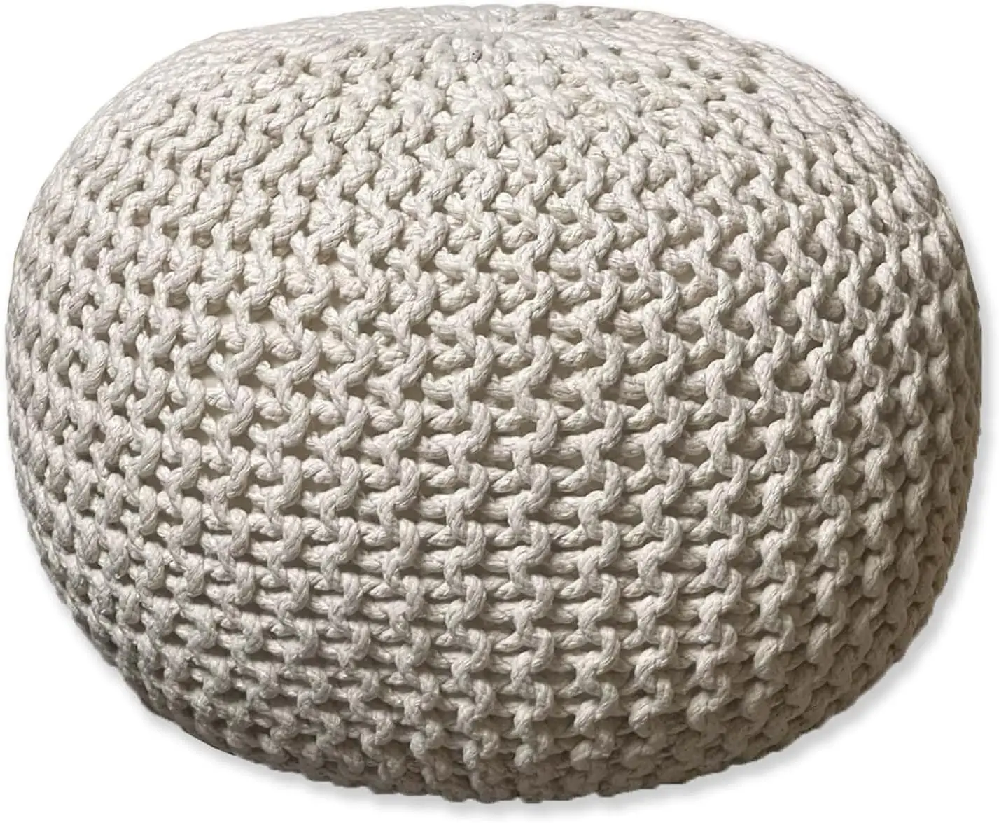 - Crochet Ivory Pouf - Cozy & Bohemian, Cotton, Hand Crafted Casual Seating/Ottoman For Home, Office, Bedroom, 18""X18""X14"".
- Crochet Ivory Pouf - Cozy & Bohemian, Cotton, Hand Crafted Casual Seating/Ottoman For Home, Office, Bedroom, 18""X18""X14"".