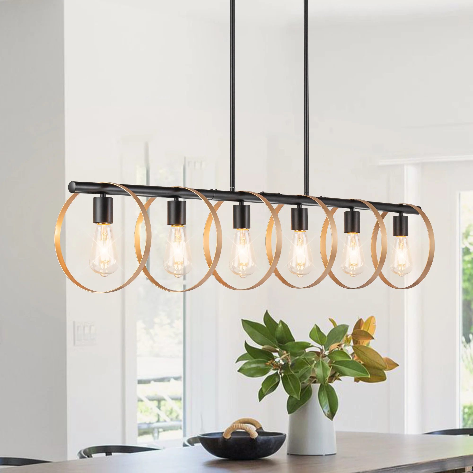 5/6 Light Dimmable Metal Kitchen Island Pendant Modern Linear Chandelier Dining Room Light Fixture For Cant Restaurant
5/6 Light Dimmable Metal Kitchen Island Pendant Modern Linear Chandelier Dining Room Light Fixture For Cant Restaurant