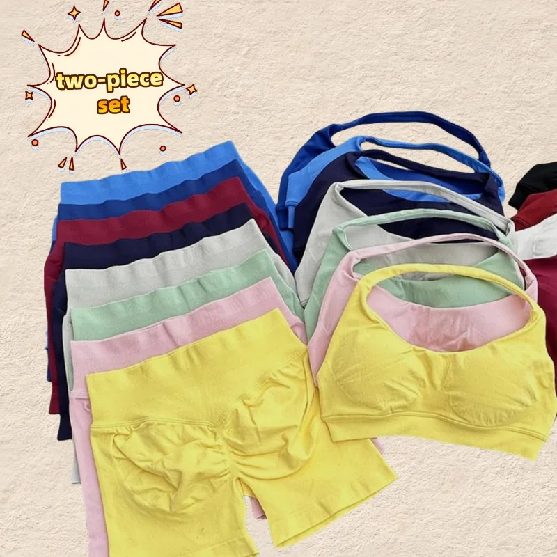 Thick Neck Set Summer New Dopamine Heterochrome Set Comfortable Sports Neck Set 2025 Women's Hip Lift Cycling Shorts Set
Thick Neck Set Summer New Dopamine Heterochrome Set Comfortable Sports Neck Set 2025 Women's Hip Lift Cycling Shorts Set