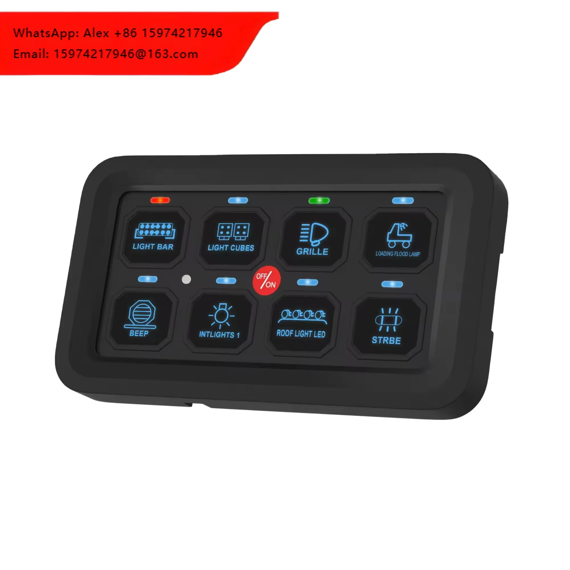 8 Gang Electronic Relay System Panel Control Universal Led Switch Vehicle Switch Control Panel With Circuit Control Box