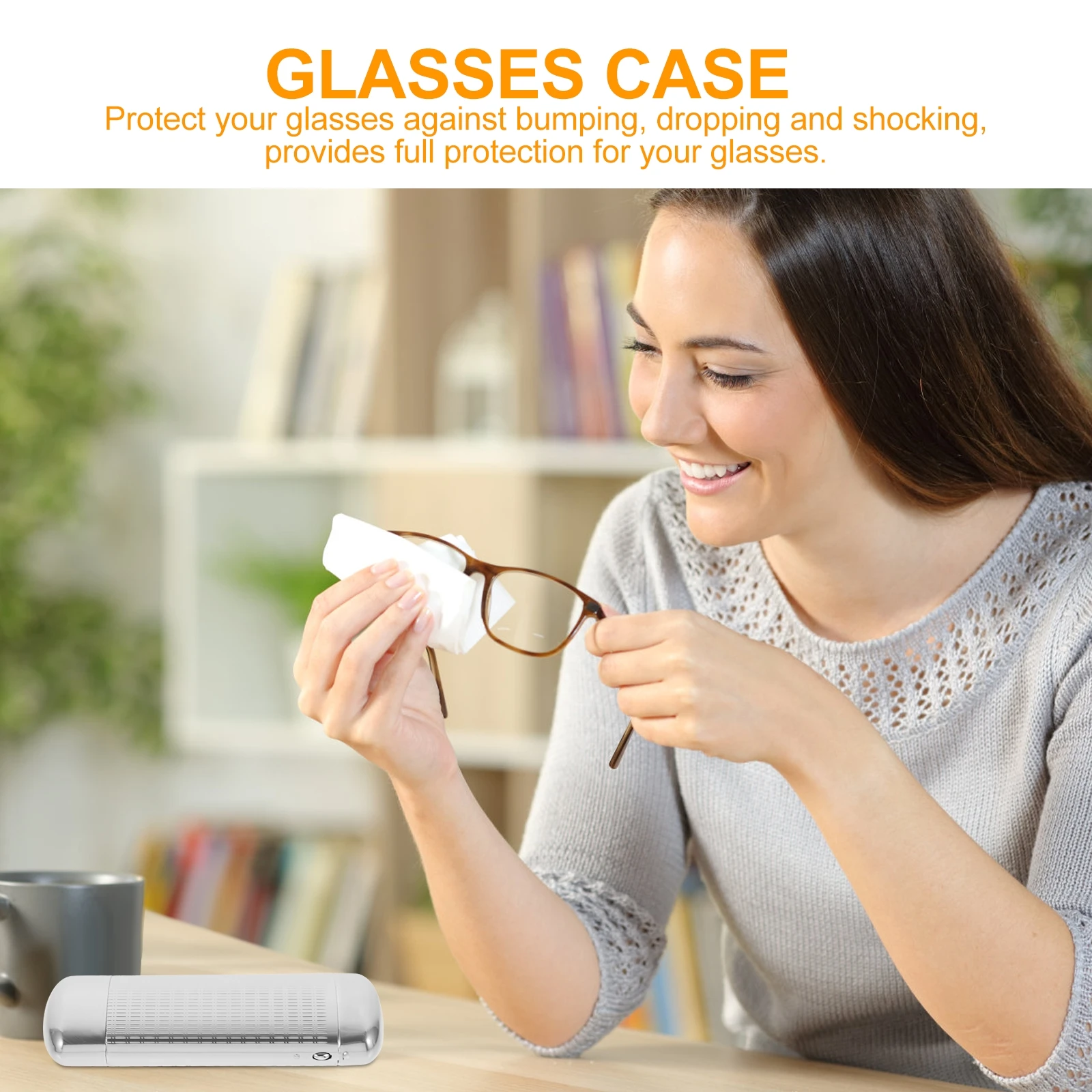 Slim Glasses Case Lightweight Portable Protective Box Silver Aluminum Travel Eyeglasses Cases Ladies Glasses Box Protector
Slim Glasses Case Lightweight Portable Protective Box Silver Aluminum Travel Eyeglasses Cases Ladies Glasses Box Protector