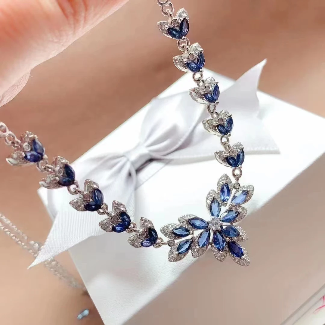 Total 5ct Natural Sapphire Necklace for Party 100% Real Sapphire Wedding Necklace 925 Sterling Silver Jewelry Gift for Woman
Total 5ct Natural Sapphire Necklace for Party 100% Real Sapphire Wedding Necklace 925 Sterling Silver Jewelry Gift for Woman