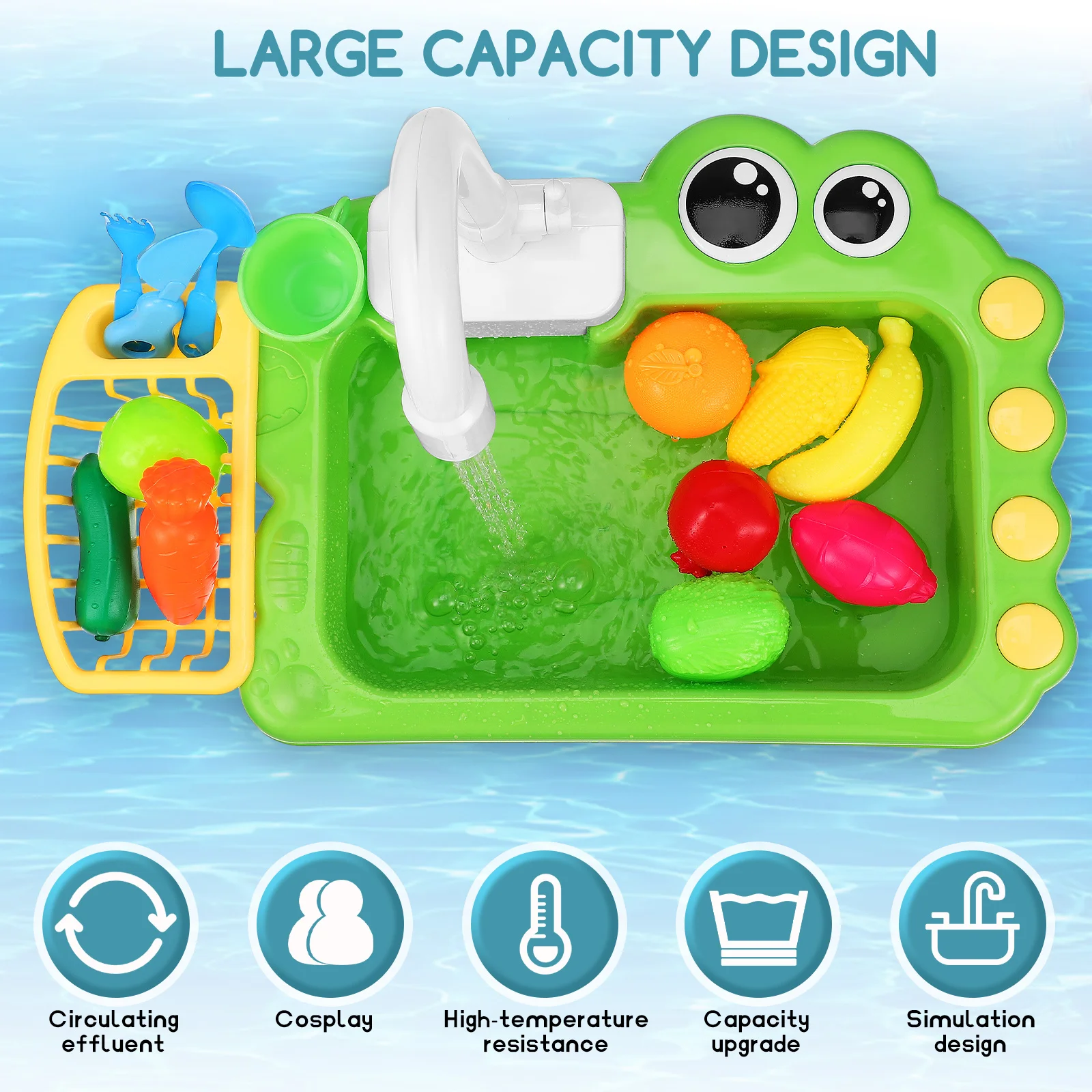 1 set 1 Set Kids With Running Water Play Sink Realistic Faucet Learning Dishwashing For Toddlers Kitchen Sink Water
1 set 1 Set Kids With Running Water Play Sink Realistic Faucet Learning Dishwashing For Toddlers Kitchen Sink Water