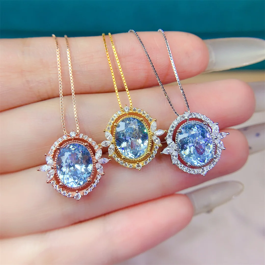 Роскошный серебряный кулон с топазом S925, натуральный синий драгоценный камень, модное дизайнерское создание элегантных женских ювелирных изделий 
Роскошный серебряный кулон с топазом S925, натуральный синий драгоценный камень, модное дизайнерское создание элегантных женских ювелирных изделий