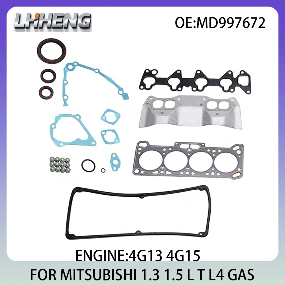 Engine Full Overhaul Gasket Kit For MITSUBISHI COLT LANCER MD997672 50121000 1.3 L T 1.5 L T L4 GAS 4G13 4G15 88-00 1.3L 1.5L 
Engine Full Overhaul Gasket Kit For MITSUBISHI COLT LANCER MD997672 50121000 1.3 L T 1.5 L T L4 GAS 4G13 4G15 88-00 1.3L 1.5L