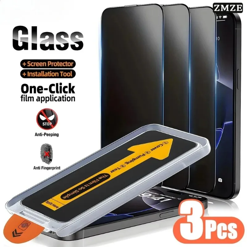 3PCS Dust Free Installation Privacy Screen Protector For iPhone 17e 16 15 14 13 12 11Pro Max Air Anti-spy Glass Screen Protector
3PCS Dust Free Installation Privacy Screen Protector For iPhone 17e 16 15 14 13 12 11Pro Max Air Anti-spy Glass Screen Protector