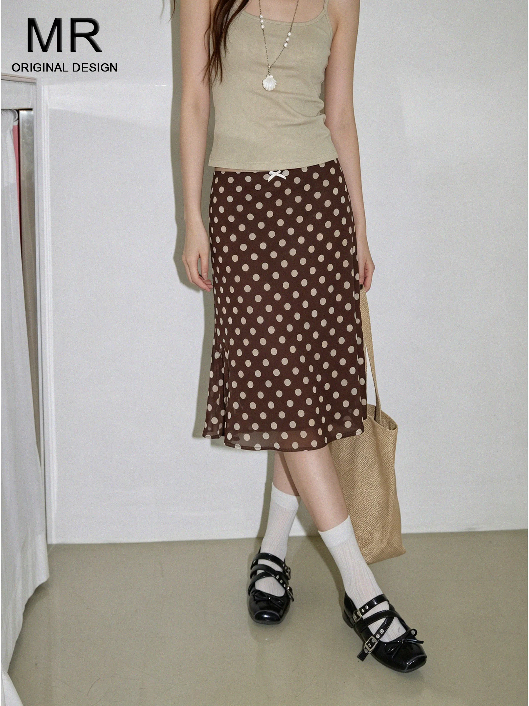 Brown Polka Dot High Waist A-Line Skirt Women's Summer Slimming Elegant Wrap Fish Tail Skirt Casual Style Standard Fit
Brown Polka Dot High Waist A-Line Skirt Women's Summer Slimming Elegant Wrap Fish Tail Skirt Casual Style Standard Fit
