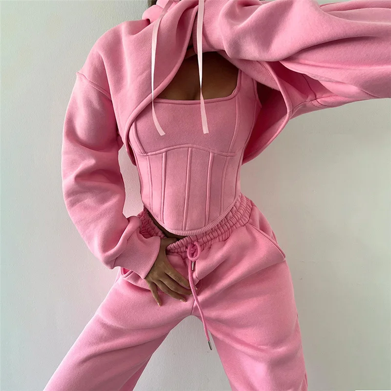 Autumn Winter Women's Casual Hoodie Strap Waist Vest Long Pants Tee-piece Set Faionable Comfortable Streetwear Ensemble
Autumn Winter Women's Casual Hoodie Strap Waist Vest Long Pants Tee-piece Set Faionable Comfortable Streetwear Ensemble