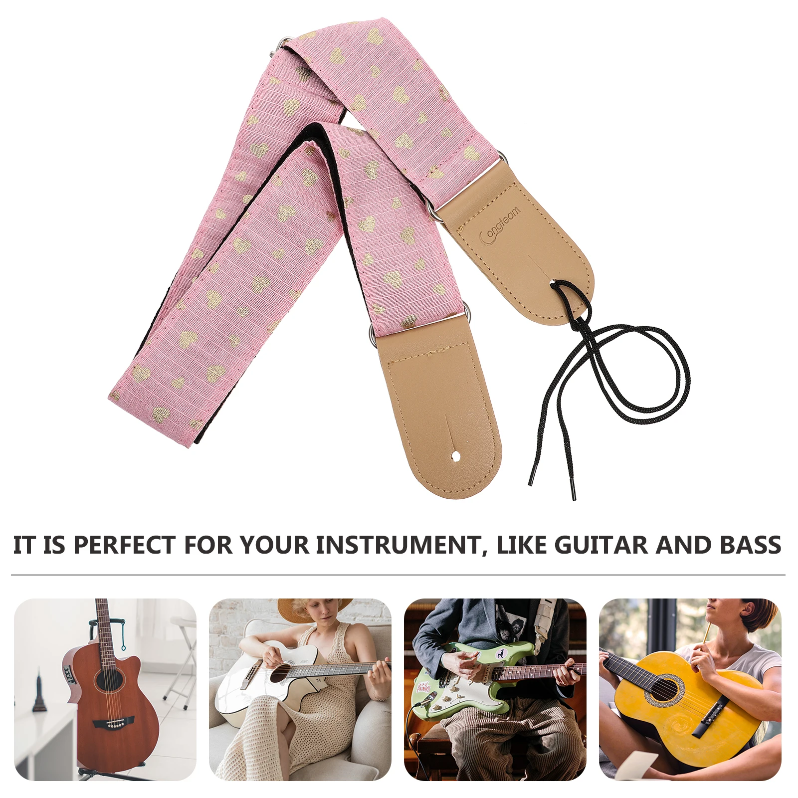 1pc Guitar Strap for Acoustic Electric Bass Folk Guitars Lightweight Durable Skin-Friendly Shoulder Belt Stylish Pink 
1pc Guitar Strap for Acoustic Electric Bass Folk Guitars Lightweight Durable Skin-Friendly Shoulder Belt Stylish Pink