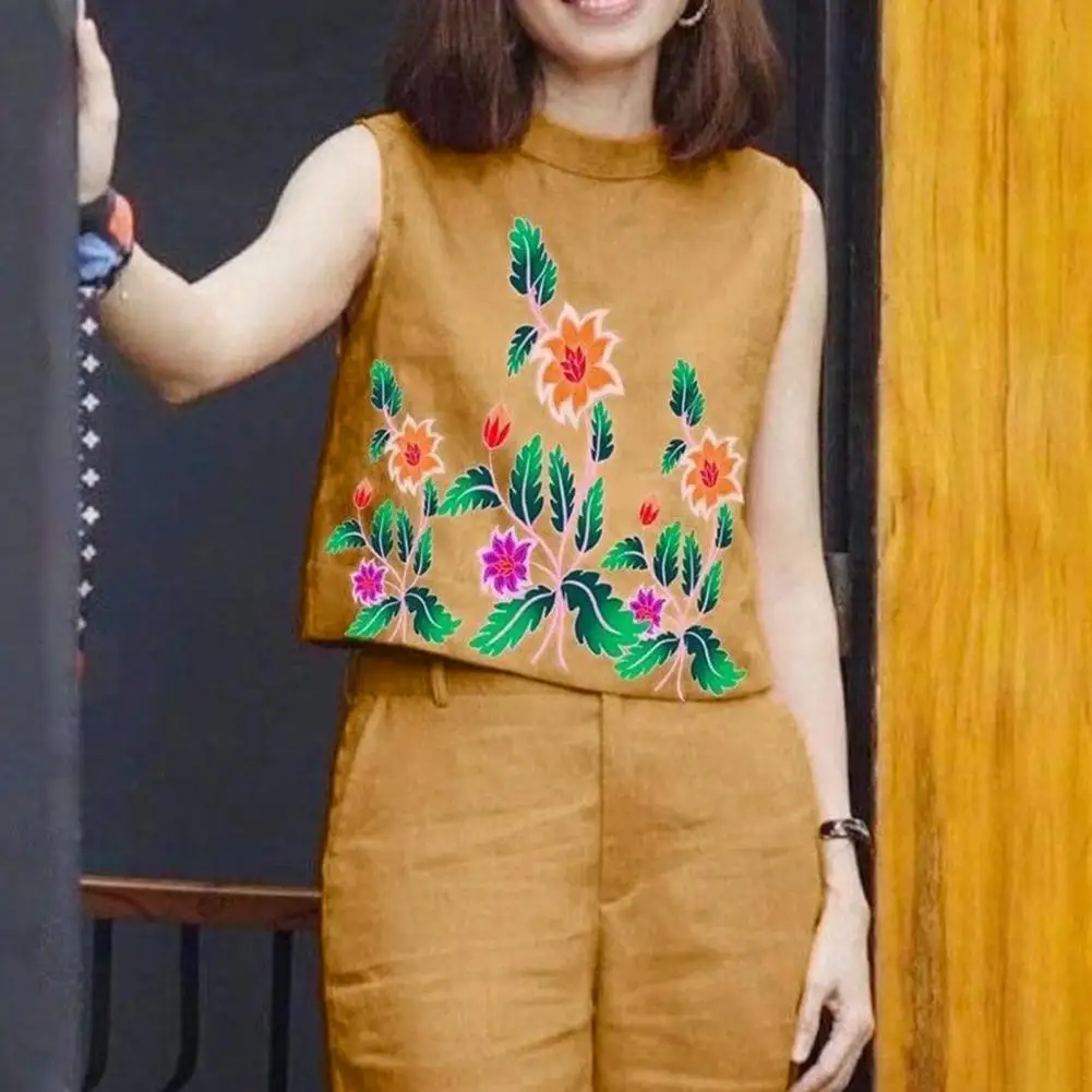 2Pcs/Set Women Outfit Tank Top Pants Set Vintage Flower Printing Sleeveless Vest Loose Pants Suit Summer Women Sets mom
2Pcs/Set Women Outfit Tank Top Pants Set Vintage Flower Printing Sleeveless Vest Loose Pants Suit Summer Women Sets mom