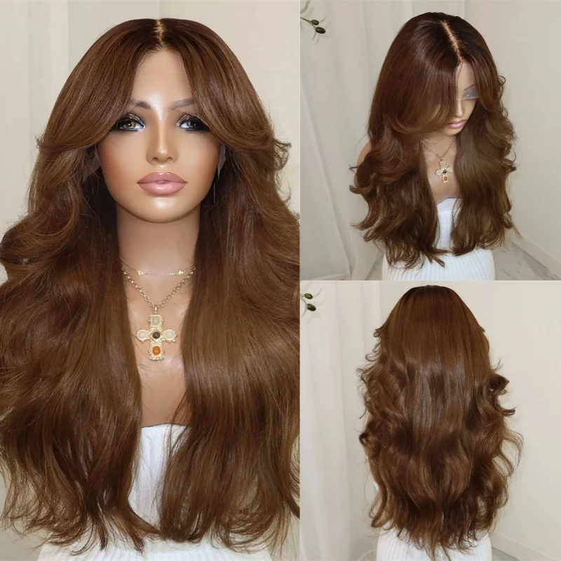Синтетический парик 13x4 Ombre с темно-коричневыми прядями, HD-кружевной фронт, средняя часть, длинный, 26 дюймов, высококачественный, премиум-класса, женский
Синтетический парик 13x4 Ombre с темно-коричневыми прядями, HD-кружевной фронт, средняя часть, длинный, 26 дюймов, высококачественный, премиум-класса, женский