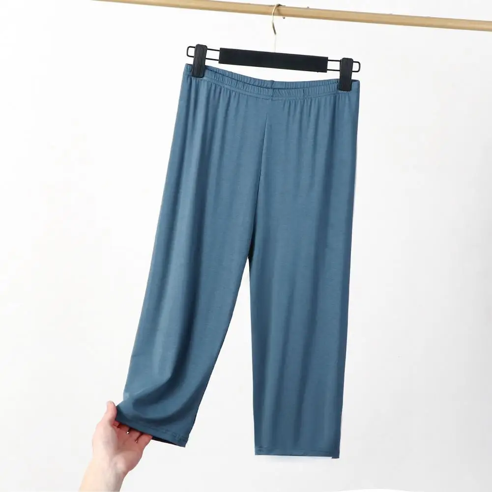 Breathable Solid Color Pants Streetwear Wide Leg Cropped Pants for Women Mid-rise Elastic Waist Trousers Solid Color Summer Thin
Breathable Solid Color Pants Streetwear Wide Leg Cropped Pants for Women Mid-rise Elastic Waist Trousers Solid Color Summer Thin