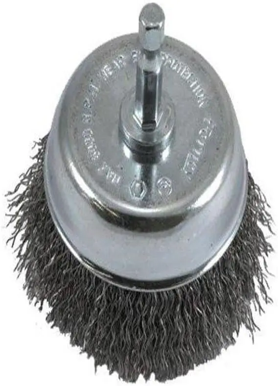 3-Inch Coarse Crimped Wire Cup Brush, 1/4-Inch Hex Shank, 1 Pack, Metal Grey
3-Inch Coarse Crimped Wire Cup Brush, 1/4-Inch Hex Shank, 1 Pack, Metal Grey
