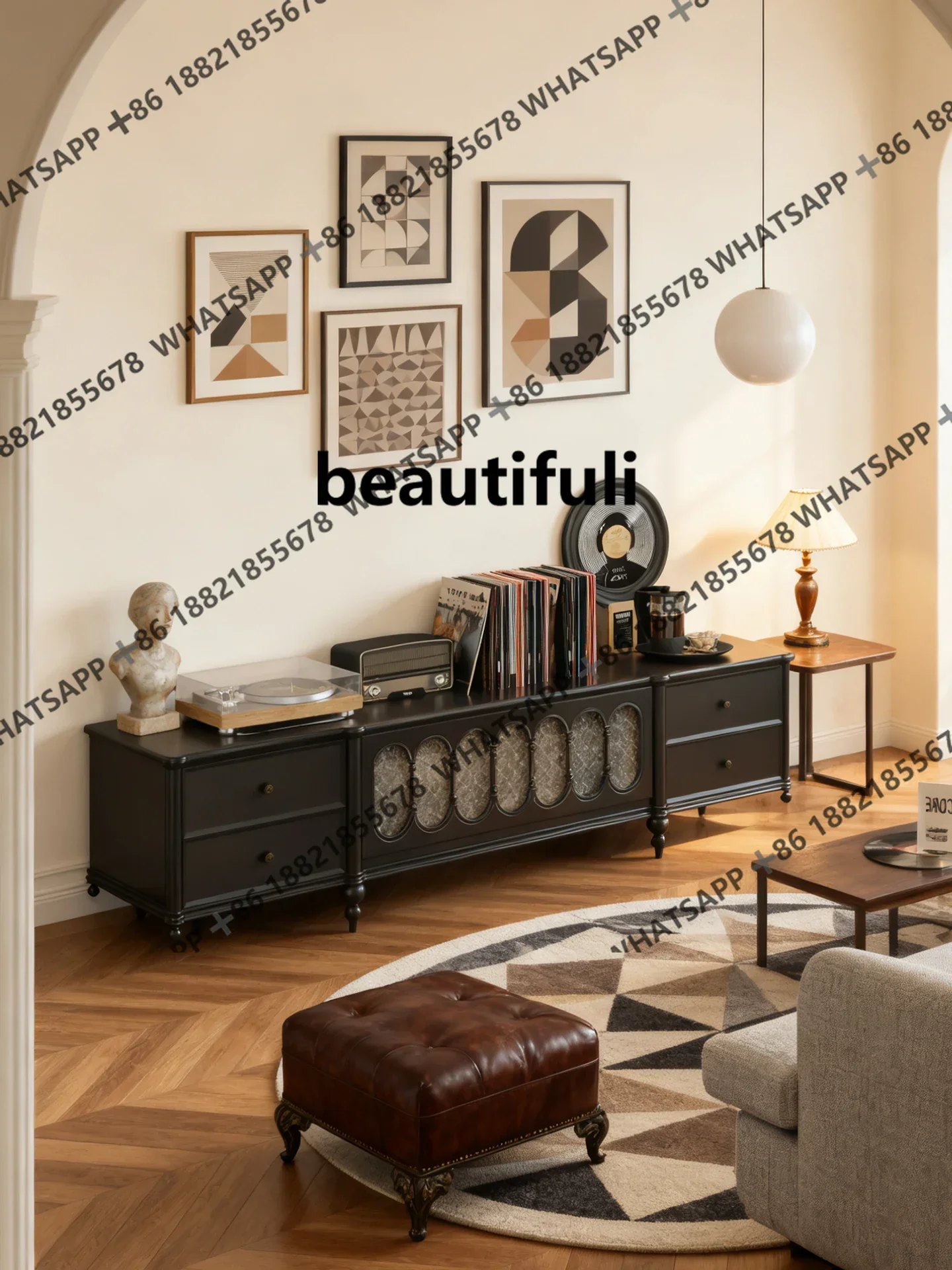 ZJFrench retro TV cabinet solid wood storage integrated living room floor-to-ceiling high-end audition cabinet
ZJFrench retro TV cabinet solid wood storage integrated living room floor-to-ceiling high-end audition cabinet