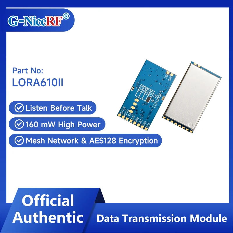 4PCS/Lot LoRa610II 160mW wireless communication Module 5KM Long Distance AES-128 Encryption with TTL Interface
4PCS/Lot LoRa610II 160mW wireless communication Module 5KM Long Distance AES-128 Encryption with TTL Interface
