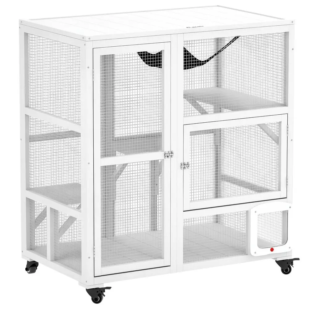 Indoor , Cat House Cat Enclosure on Wheels with 3 Platforms, Hammock, Cat Flap Door amp Openable Top, Luxury Kitty
Indoor , Cat House Cat Enclosure on Wheels with 3 Platforms, Hammock, Cat Flap Door amp Openable Top, Luxury Kitty