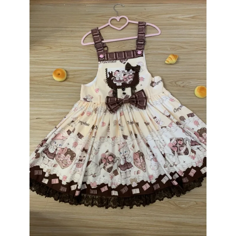 Kawaii Sweet Cute Print Chocolate Bow Strap Dress for Women Lolita 2026 Summer New Lace Stitching Bow Jsk Lolita Dresses Female
Kawaii Sweet Cute Print Chocolate Bow Strap Dress for Women Lolita 2026 Summer New Lace Stitching Bow Jsk Lolita Dresses Female