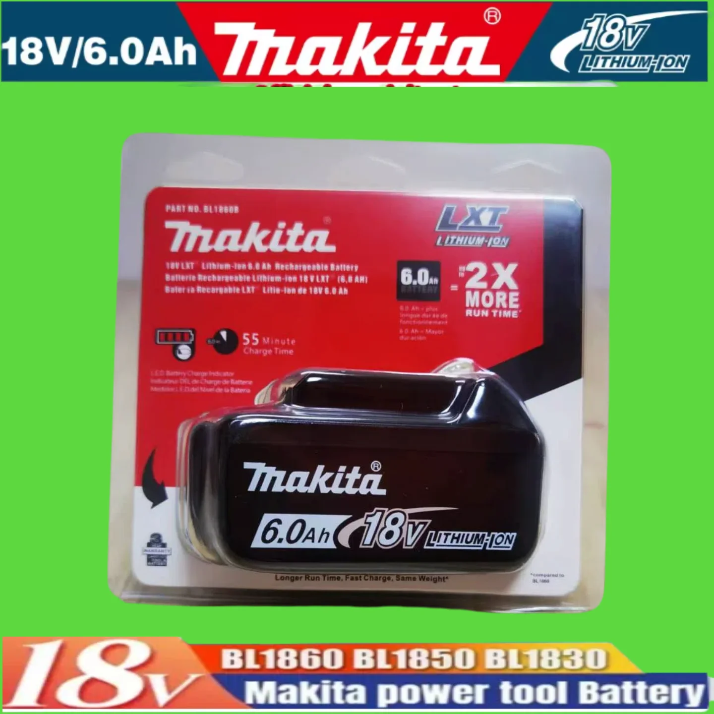 Original Makita 18V Fast Charging 5Ah Rechargeable Battery for BL1830 BL1840 BL1850 18650 Lithium Battery
Original Makita 18V Fast Charging 5Ah Rechargeable Battery for BL1830 BL1840 BL1850 18650 Lithium Battery