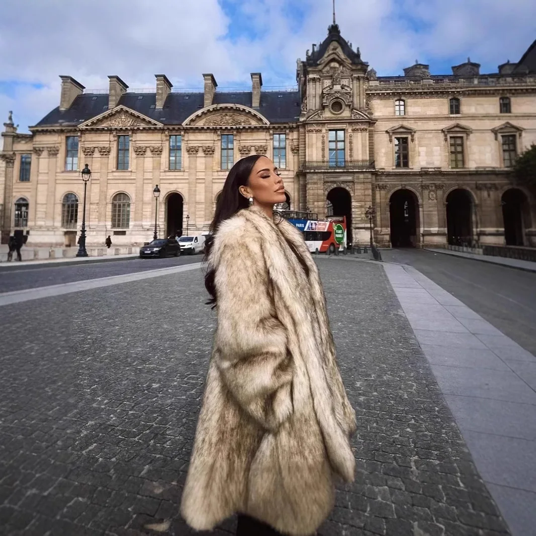 Street Sle Autumn Winter Long Fur Coat Artificial Leather Middle Length Women's Jaet with kets Long Sve Coat
Street Sle Autumn Winter Long Fur Coat Artificial Leather Middle Length Women's Jaet with kets Long Sve Coat