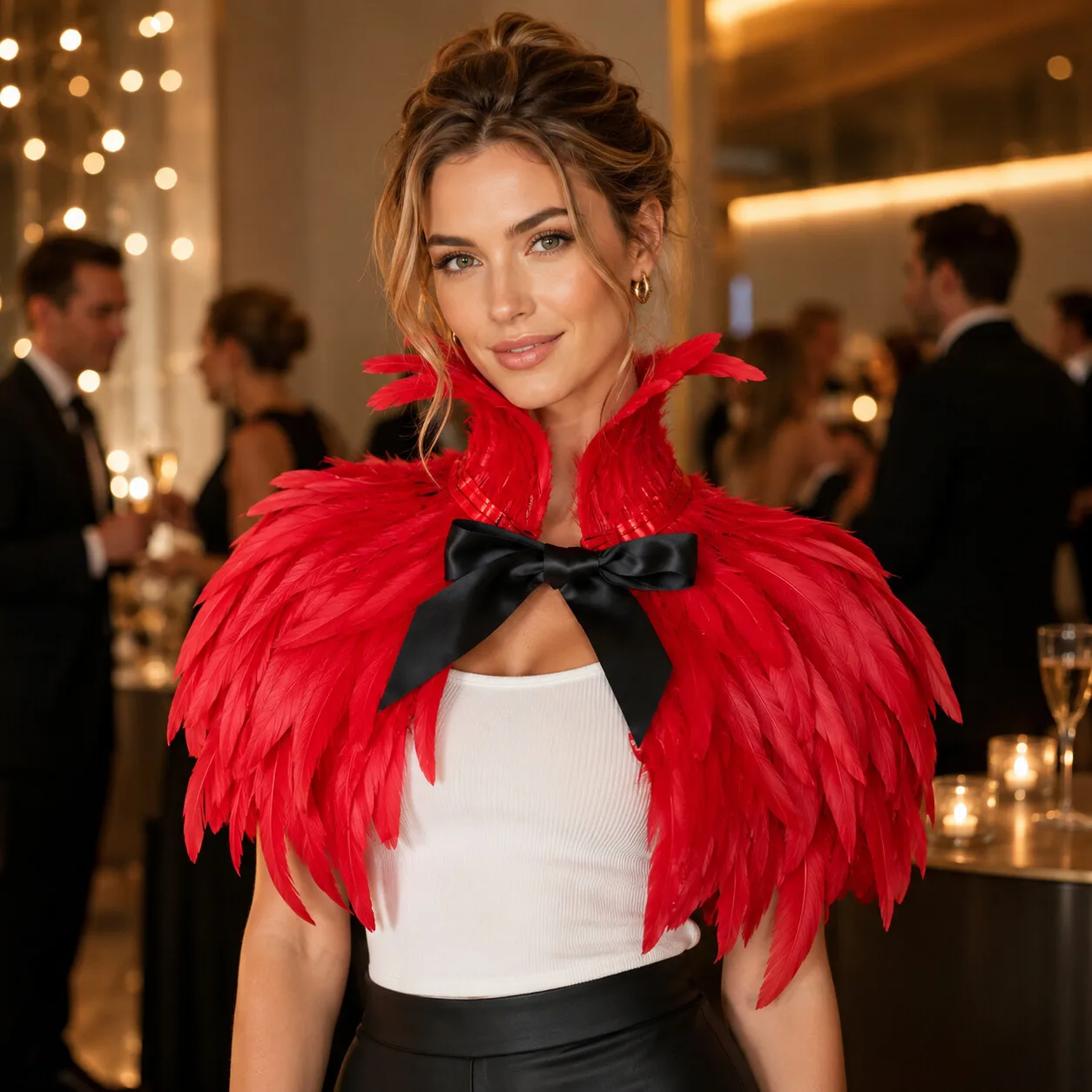 Women Feather Cape Shawl - Fluffy Natural Feather Shrug with for Halloween Party, Carnival, Cosplay and Gothic Themed Events
Women Feather Cape Shawl - Fluffy Natural Feather Shrug with for Halloween Party, Carnival, Cosplay and Gothic Themed Events