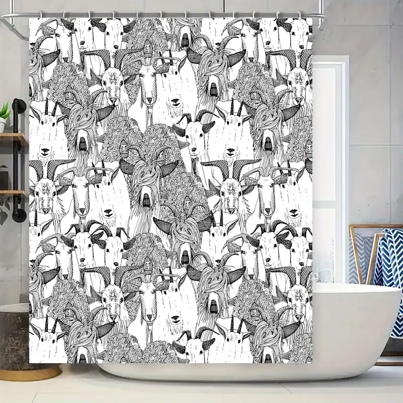 Черно-белая занавеска для душа с животным принтом и козами, уникальный декор для ванной комнаты для дома или идея подарка (180 см x 180 см)
Черно-белая занавеска для душа с животным принтом и козами, уникальный декор для ванной комнаты для дома или идея подарка (180 см x 180 см)