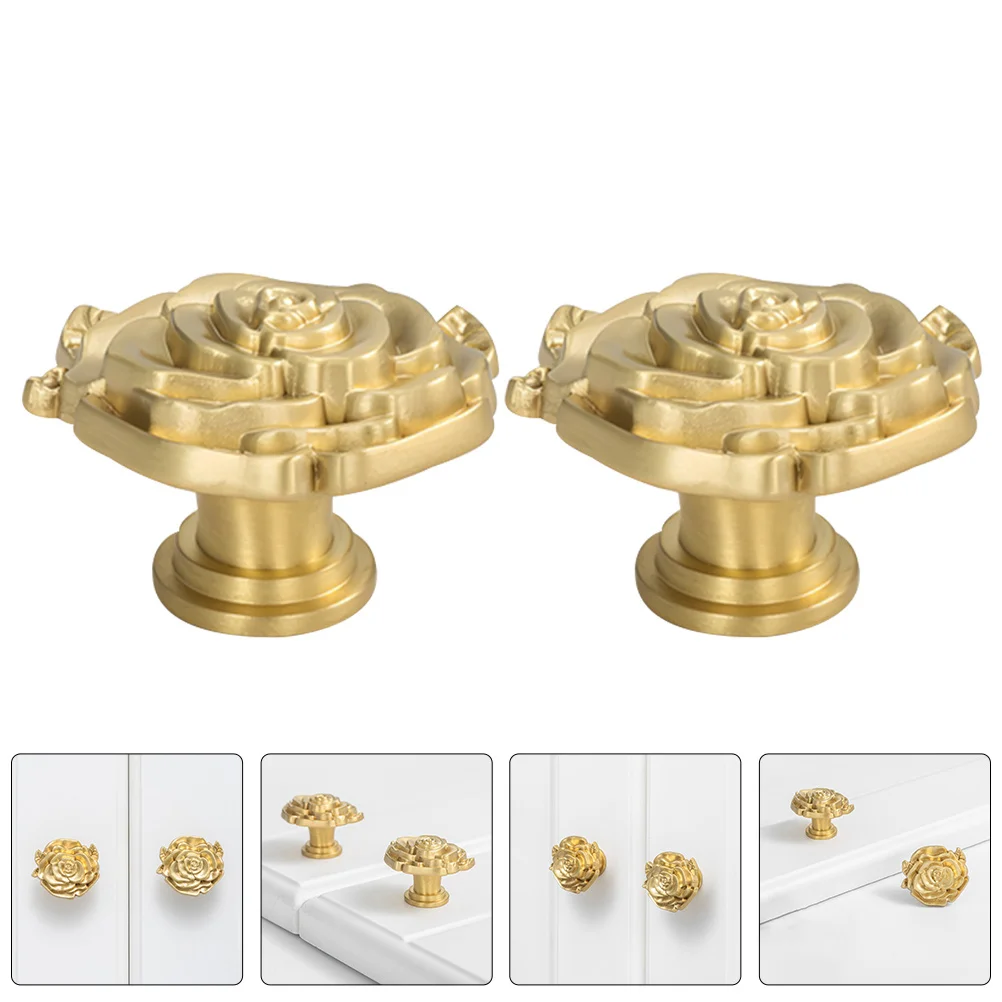 2Pcs Brass Rose Flower Drawer Knobs French Style Decorative Cabinet Handles Vintage Dresser Pulls Wardrobe Hardware 
2Pcs Brass Rose Flower Drawer Knobs French Style Decorative Cabinet Handles Vintage Dresser Pulls Wardrobe Hardware
