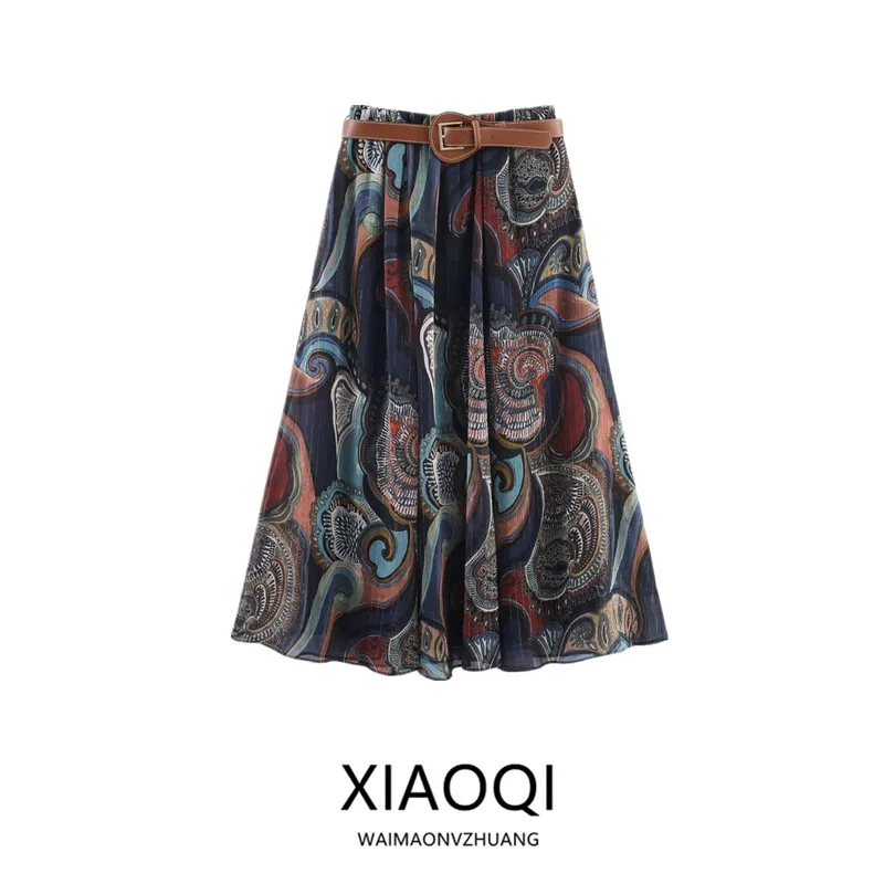 Новое зимнее поступление, юбка-миди с поясом, металлическая цветная линия с принтом, женская мода, весна-осень Ci, свободная юбка трапециевидной формы для поездок на работу
Новое зимнее поступление, юбка-миди с поясом, металлическая цветная линия с принтом, женская мода, весна-осень Ci, свободная юбка трапециевидной формы для поездок на работу