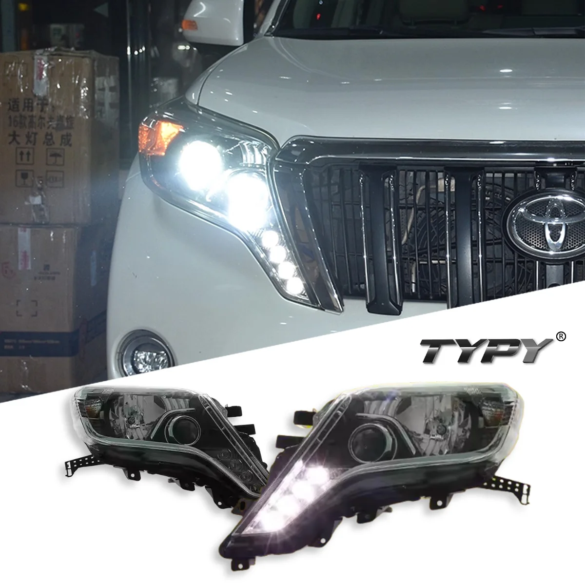 TYPY автомобиль для Toyota Prado 2014-2016, обновление фар, модифицированная для нового DRL, динамический указатель поворота, светодиодная фара, автоаксессуары
TYPY автомобиль для Toyota Prado 2014-2016, обновление фар, модифицированная для нового DRL, динамический указатель поворота, светодиодная фара, автоаксессуары