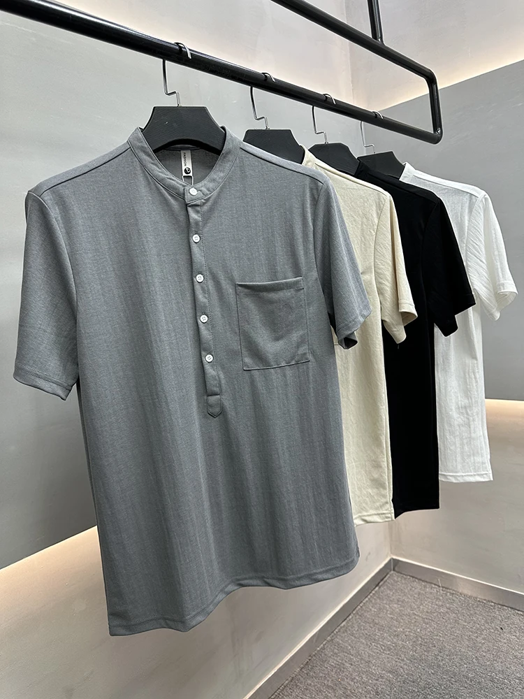 Line! Fine Spun Linen Cotton! Men's Summer Vintage Henry Collar ort Sve Casual Linen irt T-irt Trendy
Line! Fine Spun Linen Cotton! Men's Summer Vintage Henry Collar ort Sve Casual Linen irt T-irt Trendy