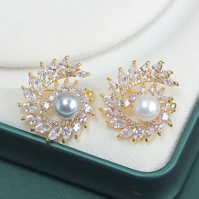 Copper Gold-plated Micro-zircon Spiral Pearl Brooch Jewelry Corsage DIY Accessories Elegance
Copper Gold-plated Micro-zircon Spiral Pearl Brooch Jewelry Corsage DIY Accessories Elegance