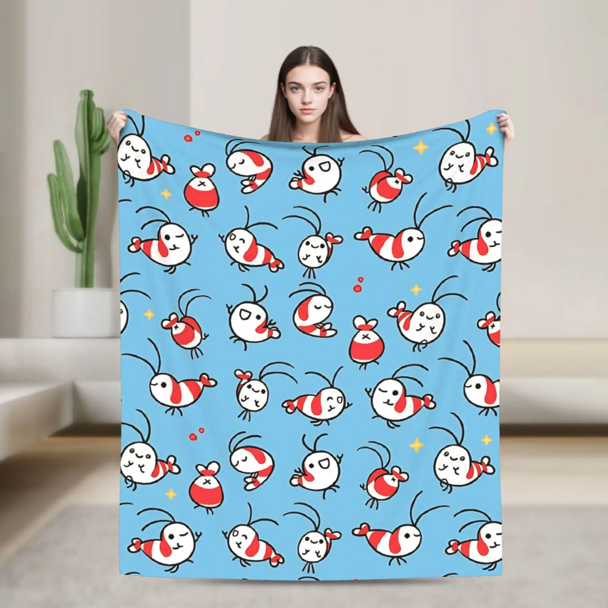 Shy Shrimp Partten Blankets Flannel Soft Throw Blankets for Outdoor Travel Bedroom Quilt
Shy Shrimp Partten Blankets Flannel Soft Throw Blankets for Outdoor Travel Bedroom Quilt