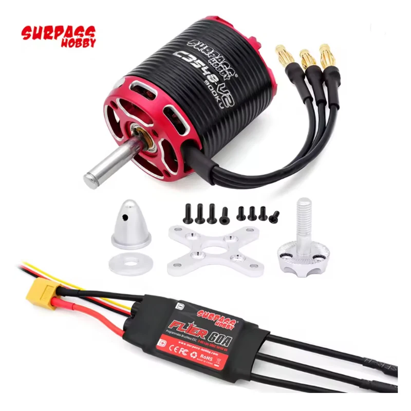 SURPASS HOBBY C3548 C3530 C3536 C3542 V2 Brushless Motor 2-5S with 40A 50A 60A ESC For RC Plane Model
SURPASS HOBBY C3548 C3530 C3536 C3542 V2 Brushless Motor 2-5S with 40A 50A 60A ESC For RC Plane Model