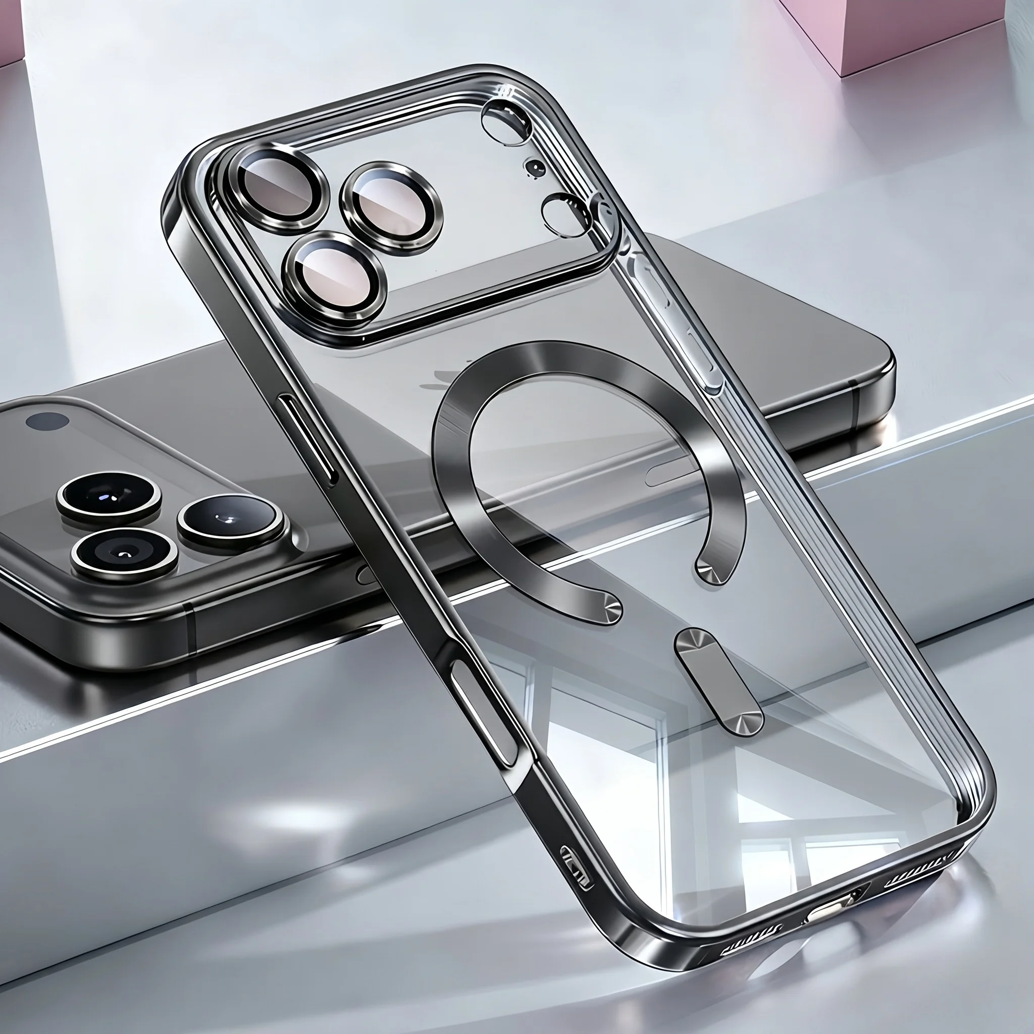 Luxury Transparent Electroplating Magnetic Case for IPhone 17 Air 16 15 14 13 12 11 Pro Max Plus Lens Protection Soft Back Cover
Luxury Transparent Electroplating Magnetic Case for IPhone 17 Air 16 15 14 13 12 11 Pro Max Plus Lens Protection Soft Back Cover