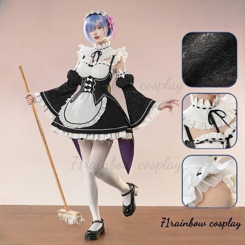 Re:Жизнь в другом мире с нуля Рем-горничная Косплей Женские рождественские наряды Платье Прекрасные костюмы горничной Косплей 
Re:Жизнь в другом мире с нуля Рем-горничная Косплей Женские рождественские наряды Платье Прекрасные костюмы горничной Косплей