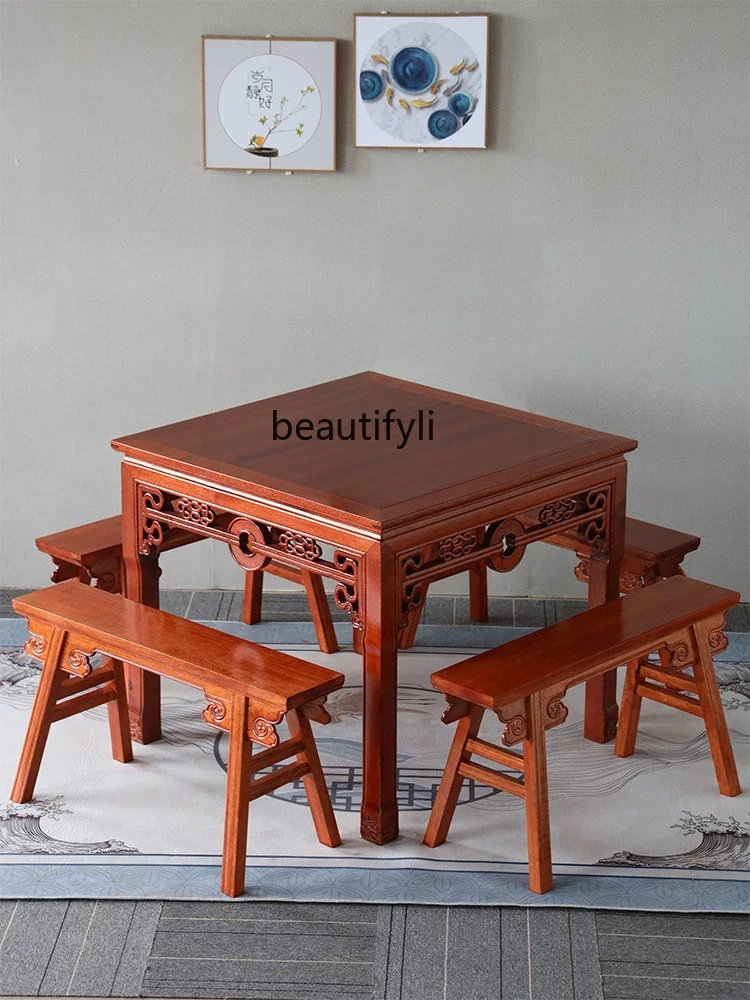 Gold Rosewood Solid Wood Square Chinese Dining Table Rural Living Room Log Square Table furniture living room
Gold Rosewood Solid Wood Square Chinese Dining Table Rural Living Room Log Square Table furniture living room