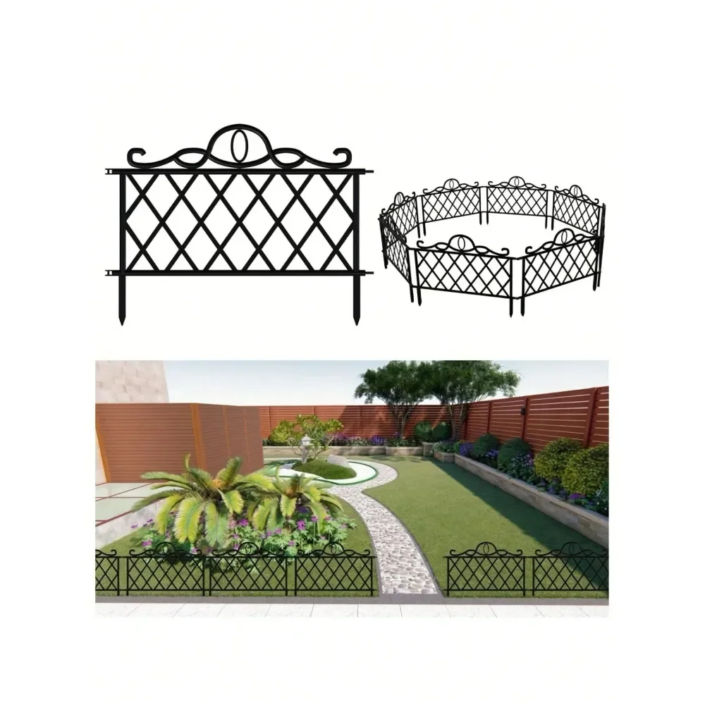 Decorative Garden Fence And Border Heavy Duty Plastic Outdoor Landscape Wrought Iron Style Fence With Ornamental Face, RustResi
Decorative Garden Fence And Border Heavy Duty Plastic Outdoor Landscape Wrought Iron Style Fence With Ornamental Face, RustResi