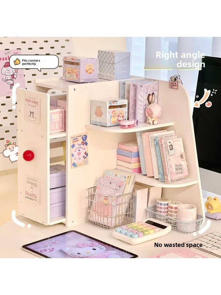 Corner Desktop Storage Box Hole Board Organizer Large Capaci Multi-layer Stationery Arrangement Ra Simple Sle Student D...