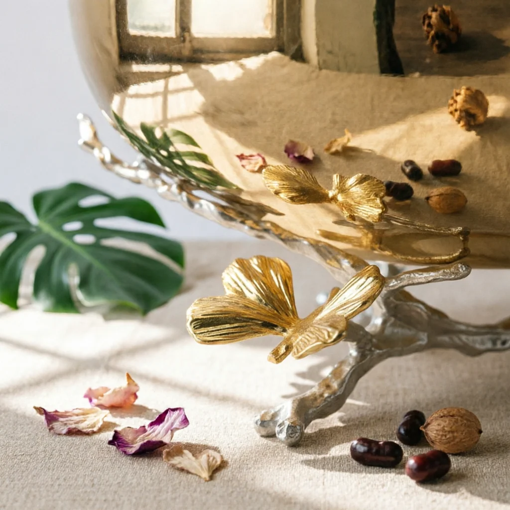 Bowl with Butterfly Base Sculptural Gold Metal Bowl Compote Decorative Pedestal Tray with Gold Base Elegant for Coffee Table
Bowl with Butterfly Base Sculptural Gold Metal Bowl Compote Decorative Pedestal Tray with Gold Base Elegant for Coffee Table