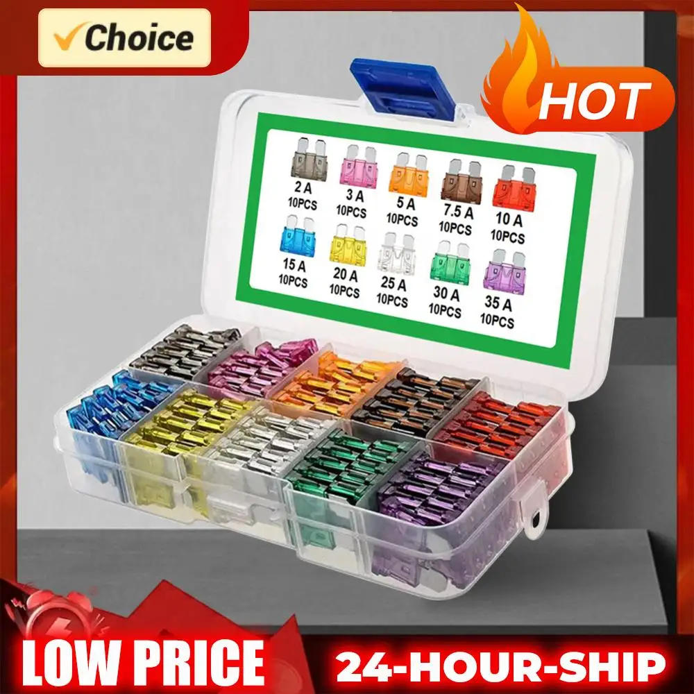 Car Fuse Assortment 100Pcs Car Fuses 2A 3A 5A 7.5A 10A 10 Types 15A 20A 25A 30A 35A Blade Type Fuse Assorted Kit with Box
Car Fuse Assortment 100Pcs Car Fuses 2A 3A 5A 7.5A 10A 10 Types 15A 20A 25A 30A 35A Blade Type Fuse Assorted Kit with Box