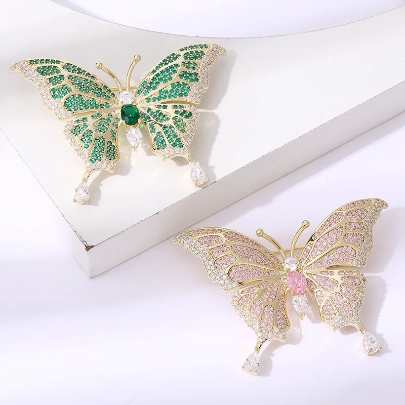 High-end Butterfly Brooch Female Inlaid Zircon Corsage Personality With Temperament Scarf Buckle Pin Accessor
High-end Butterfly Brooch Female Inlaid Zircon Corsage Personality With Temperament Scarf Buckle Pin Accessor
