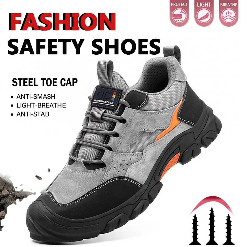 Steel Toe Man's Safety Shoes Anti-Puncture Man's Work Shoes Slip Resistant Reinforced Sole Sneaker Shoes Man Men's Safety Boots
Steel Toe Man's Safety Shoes Anti-Puncture Man's Work Shoes Slip Resistant Reinforced Sole Sneaker Shoes Man Men's Safety Boots