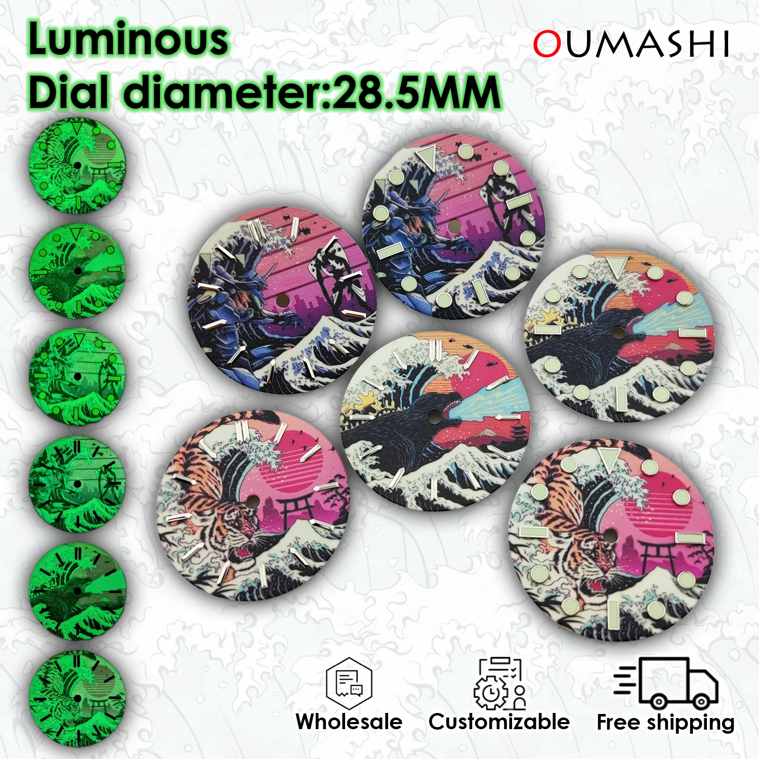 28.5mm Dial Full Luminous Japan style Creative dial Suit for NH series ETA 2824/MIYOTA 8215 movement Customizable logo Wholesale
28.5mm Dial Full Luminous Japan style Creative dial Suit for NH series ETA 2824/MIYOTA 8215 movement Customizable logo Wholesale