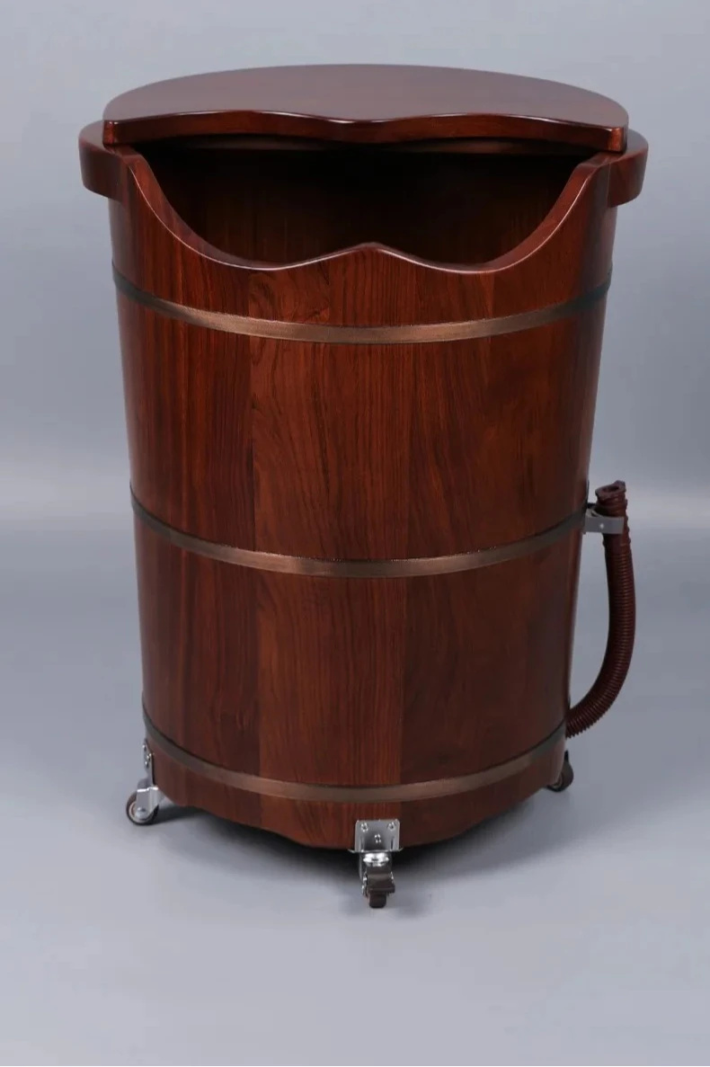 LH foot soaking wooden bucket over calf with drainage wheel cover solid wood foot bath bucket high depth bucket
LH foot soaking wooden bucket over calf with drainage wheel cover solid wood foot bath bucket high depth bucket
