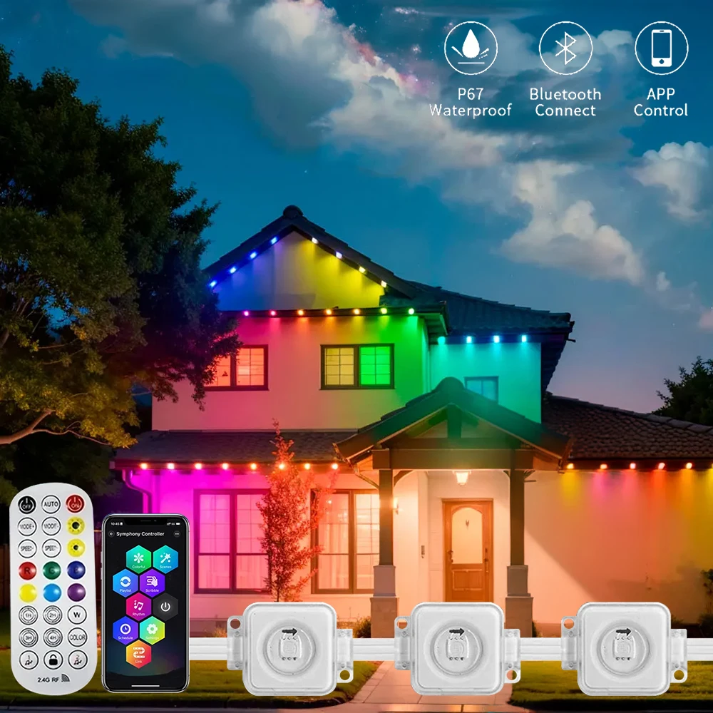 LED Outdoor Eaves Atmosphere Light String Bluetooth RGB LED Light Strip Waterproof Decoration Suitable for Party Scene Mode Ligh
LED Outdoor Eaves Atmosphere Light String Bluetooth RGB LED Light Strip Waterproof Decoration Suitable for Party Scene Mode Ligh