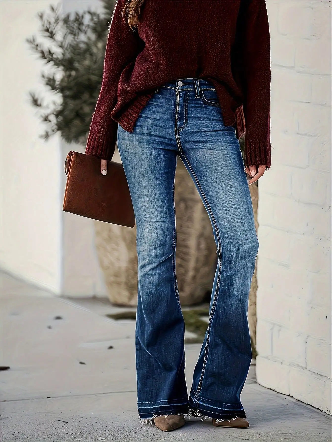Women's High Waisted Flare Jeans 2025 Trendy Frayed Hem Stretch Denim Button - Front Ankle Length Pants
Women's High Waisted Flare Jeans 2025 Trendy Frayed Hem Stretch Denim Button - Front Ankle Length Pants