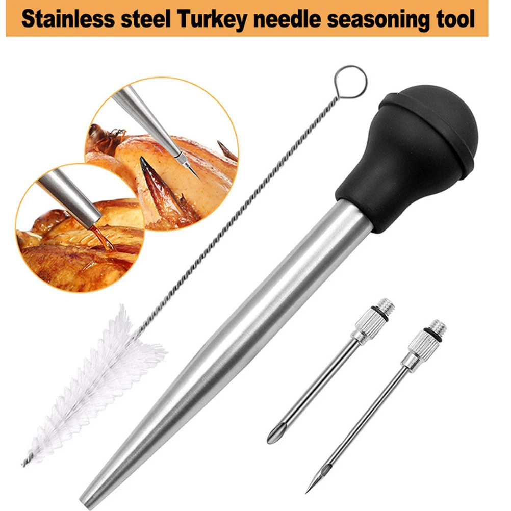Kitchen Stainless Steel Turkey Baster for Cooking- Food Grade Metal Turkey Baster Syringe with Silicone Suction Bulb
Kitchen Stainless Steel Turkey Baster for Cooking- Food Grade Metal Turkey Baster Syringe with Silicone Suction Bulb