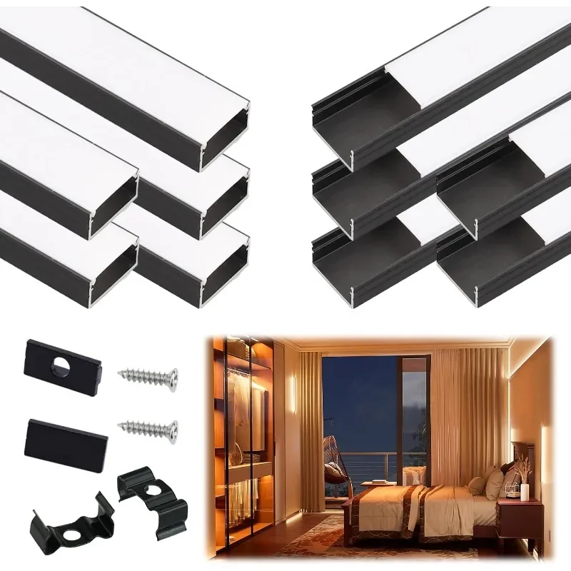 HOME.10Pack 6.6FT/2M Wider LED Channel fit Waterproof LED Strips up to 16MM Black Aluminum LED Diffuser Channel
HOME.10Pack 6.6FT/2M Wider LED Channel fit Waterproof LED Strips up to 16MM Black Aluminum LED Diffuser Channel